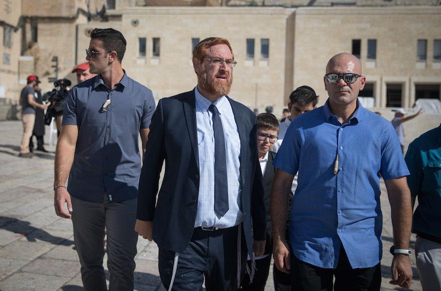 MK+Yehuda+Glick+speaks+with+the+press+at+the+Western+Wall+Plaza+after+visiting+the+Temple+Mount+compound+in+Jerusalems+Old+City%2C+August+29%2C+2017%2C+after+Knesset+members+received+permission+to+go+up+to+the+site.+Photo+by+Hadas+Parush%2FFlash90