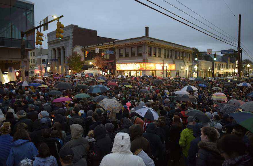 After a mass killing in Pittsburgh, a havdalah of defiance attracts Jews and non-Jews