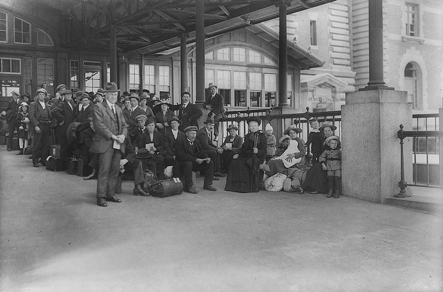 Immigrants await examination at Ellis Island, circa 1907-1921. (Library of Congress Prints and Photographs Division)