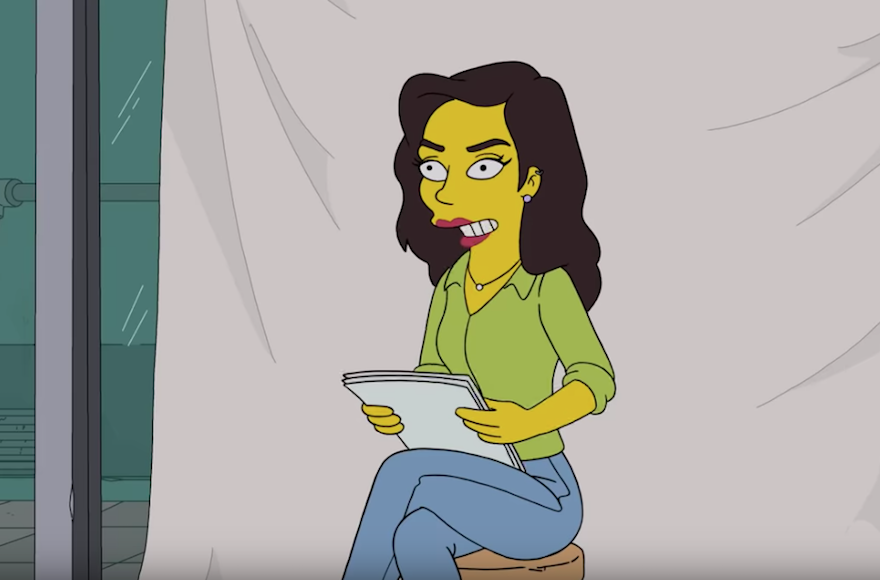 Gal Gadot plays herself in an episode of “The Simpsons.” (Screenshot from YouTube)