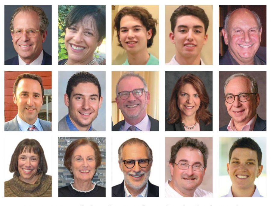 Top row, from left: Michael Staenberg, Joy Fisher, Jared Busch, Tyler Gilmore and Myron Holtzman. SECOND ROW: Michael Lourie, Josh Packman, Steve Gallant, Caryn Fine and Dr. Marcos Rothstein. THIRD ROW: Susie Epstein,Linda Kraus, David Chassin, Mark Platt and Shira Berkowitz. 