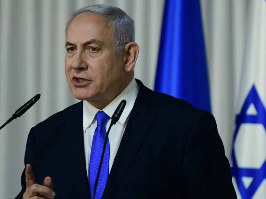 Israeli Prime Minister Benjamin Netanyahu speaks to the media in Ramat Gan, Israel, Feb. 21, 2019. Photo: Tomer Neuberg/Flash90