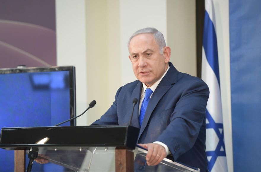 Prime+Minister+Benjamin+Netanyahu+speaks+to+reporters+about+Israel%E2%80%99s+operation+to+destroy+Hezbollah-built+tunnels+from+Lebanon+into+Israel%2C+at+the+Defense+Ministry+headquarters+in+Tel+Aviv%2C+Dec.+4%2C+2018.+%28Israeli+Government+Press+Office%29