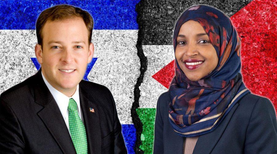 Lee Zeldin, left, and Ilhan Omar have been feuding on Twitter over Omar's support of the boycott Israel movement. (Wikimedia Commons)