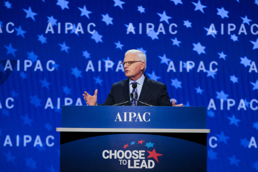 Howard Kohr, the CEO of AIPAC, speaks at the group’s policy conference in Washington, D.C., March 4, 2018. (Courtesy of AIPAC)