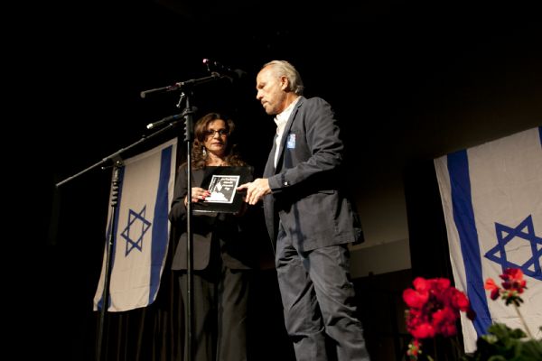 Galia Movitz and Milton Movitz at the annual Yom Hazikaron ceremony at the Jewish Community Center.  