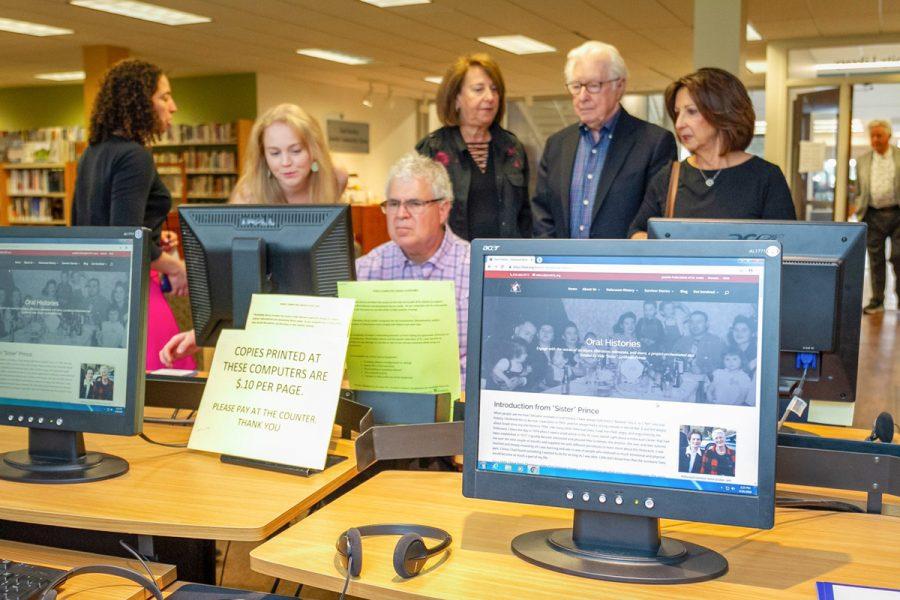 At a recent launch event, guests check out the Holocaust Museum and Learning Center’s new Oral Histories Project website, which  offers an online database of 144 oral histories from local Holocaust survivors, liberators and others.