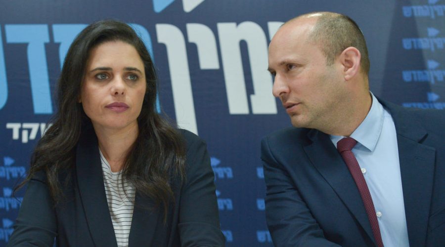 Ayelet+Shaked+and+Naftali+Bennett+hold+a+news+conference+for+the+New+Right+party+in+Tel+Aviv%2C+March+17%2C+2019.+Photo%3A+Flash90