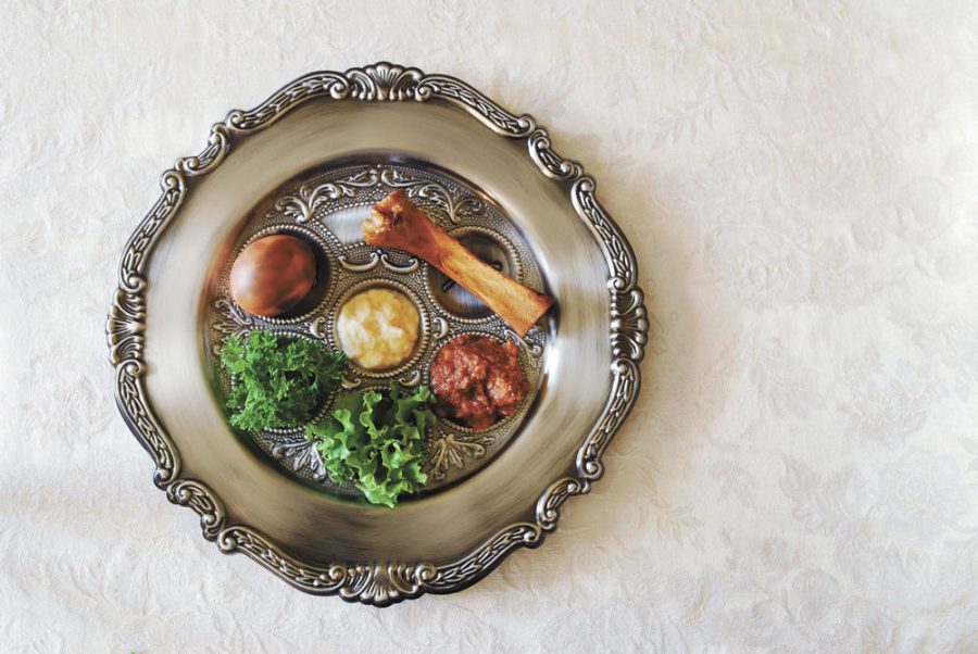 Traditional+symbols+on+a+seder+plate+for+Passover.