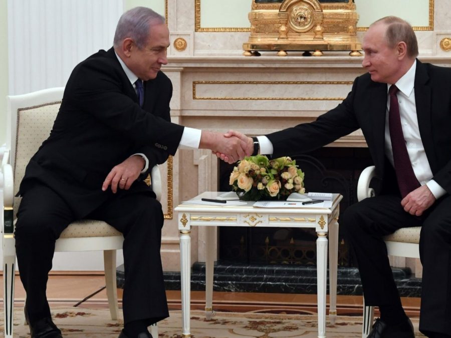 Israeli+Prime+Minister+Benjamin+Netanyahu+and+Russian+President+Vladimir+Putin+meet+on+Feb.+27%2C+2019+at+the+Kremlin+in+Moscow.+%28Haim+Zach%2FGPO%29