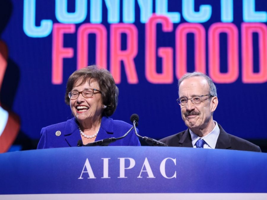 Reps.+Nita+Lowey+and+Eliot+Engel+of+New+York+speak+to+AIPACs+annual+policy+conference+on+March+25%2C+2019.+%28AIPAC%29%C2%A0