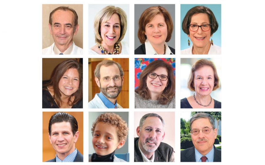 TOP ROW: (from left) Dr. Steven Strasberg, Jill Belsky, Joanne Iskiwitch and Dr. Abby Hollander. SECOND ROW:  Missy Korenblat-Hanin, Dr. Joel S. Perlmutter, Holly Elfanbaum and Dr. Ryia Ross-Peterson. THIRD ROW:  Andrew Fredman, Yosef (Joey) Granillo, Robert Zafft and Peter Maer.