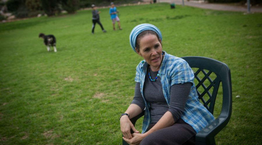 A December 2014 image of Rachel Fraenkel, mother of Jewish teenager Naftali Fraenkel who was kidnapped and murdered earlier that year, seen during an interview, in Nof Ayalon, central Israel. Photo by Miriam Alster/FLASH90