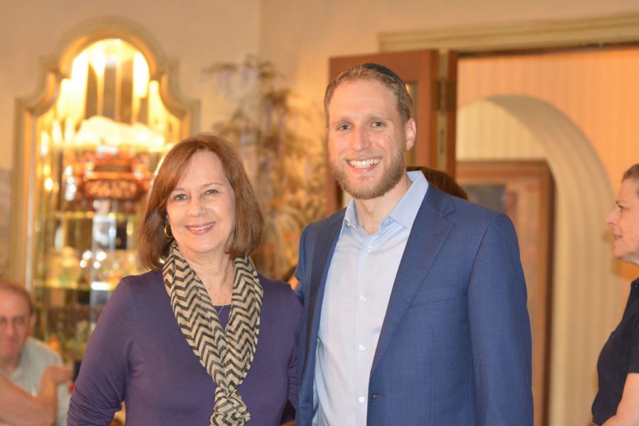 Bais Abraham President Martha Ginsburg with Rabbi Ben Greenfield at a recent farewell event. Photo: Kayla Steinberg