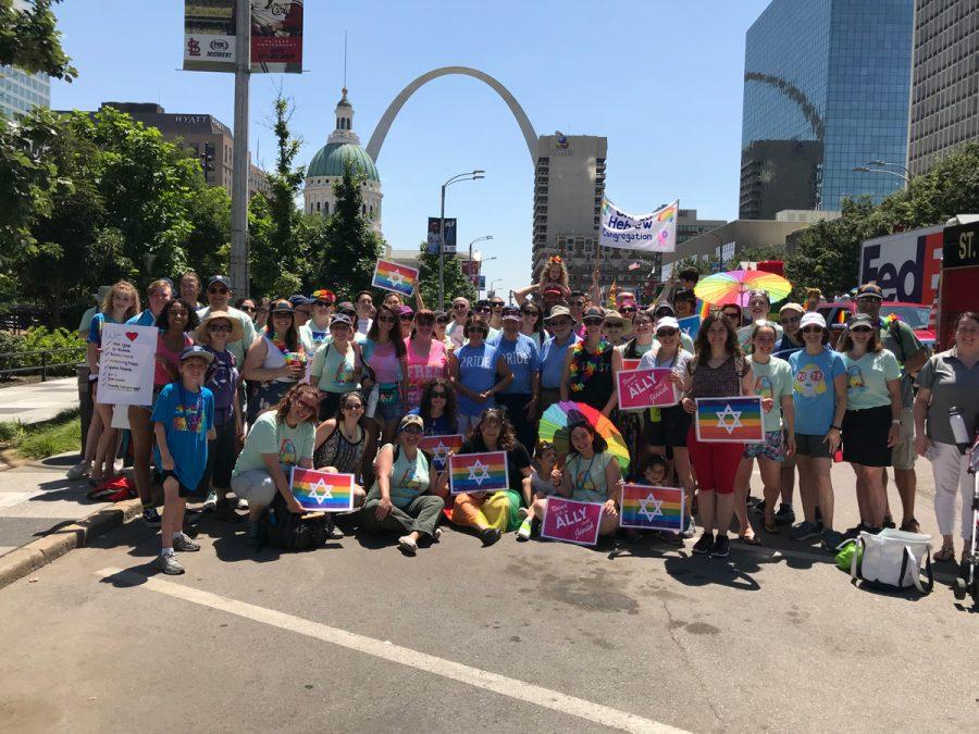 Members of the Jewish community take part in PrideFest and its Grand Pride Parade in downtown St. Louis on Sunday. Photo: Kayla Steinberg