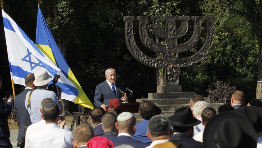Netanyahu+addresses+Nazi+collaborators+during+Holocaust+speech+in+Ukraine
