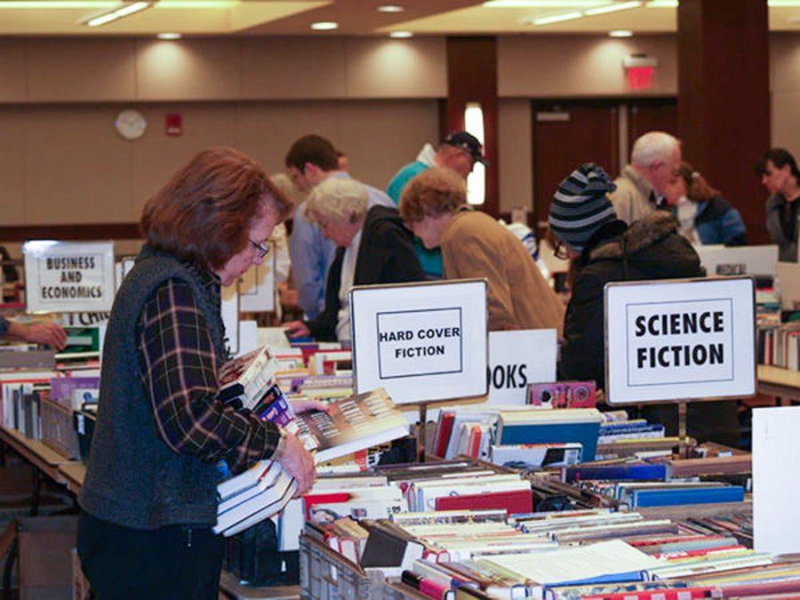 Patrons puruse the Jewish Community Center’s Winter Used Book Sale, 2016. 