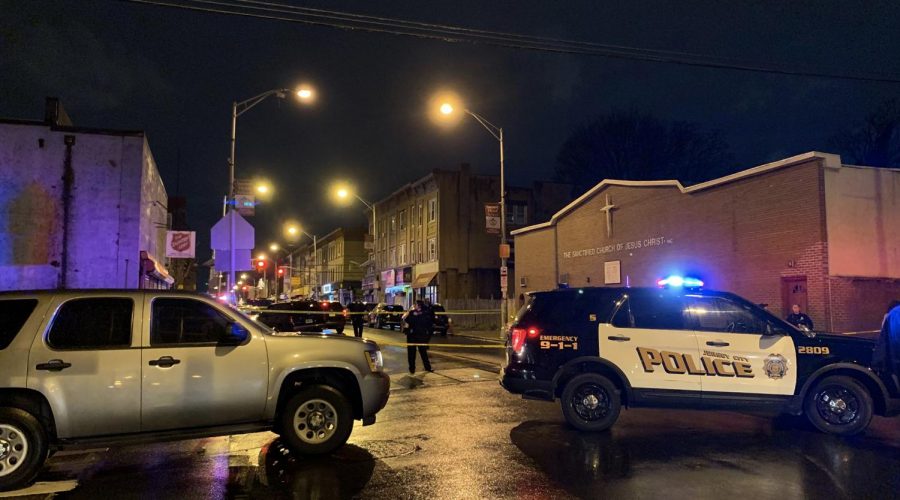 The scene outside the site of a deadly shooting at kosher supermarket in Jersey, City, N.J., Dec. 10, 2019. (Josefin Dolsten/JTA)