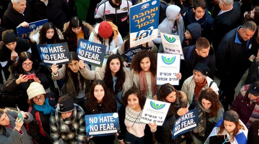 Israelis+gather+in+Jerusalem+to+support+the+No+Hate.+No+Fear+march+taking+place+on+Jan.+5%2C+2020+in+New+York+City.+%28Courtesy+of+Jewish+Agency+for+Israel%29