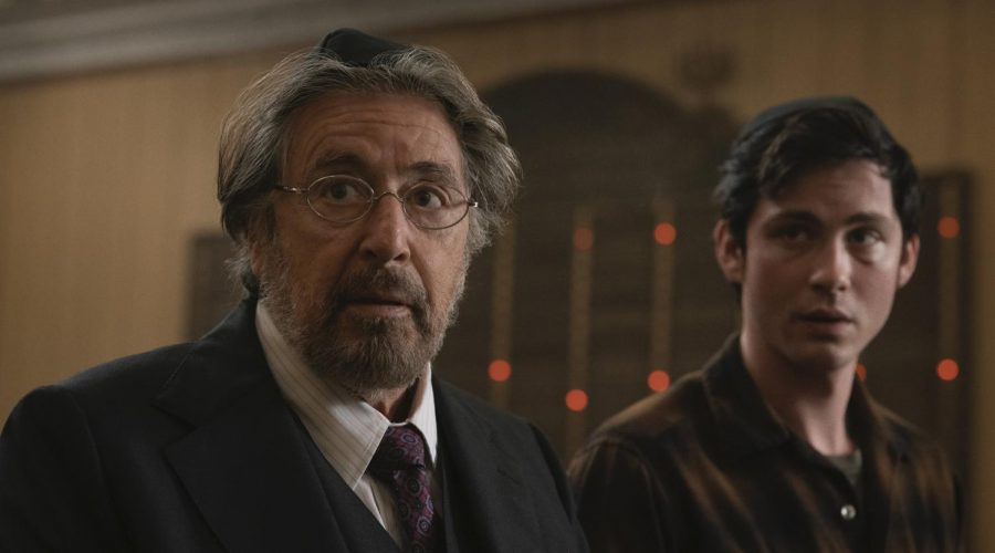 Al Pacino, left, and Logan Lerman are Jews out for revenge in Amazon Studios Hunters. (Christopher Saunders)