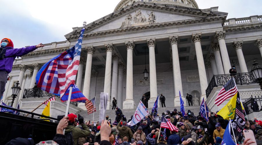 A view of the crowds outside the U.S. Capitol for the Stop the Steal rally on Jan. 6, 2021 that led to violence. (Robert Nickelsberg/Getty Images)