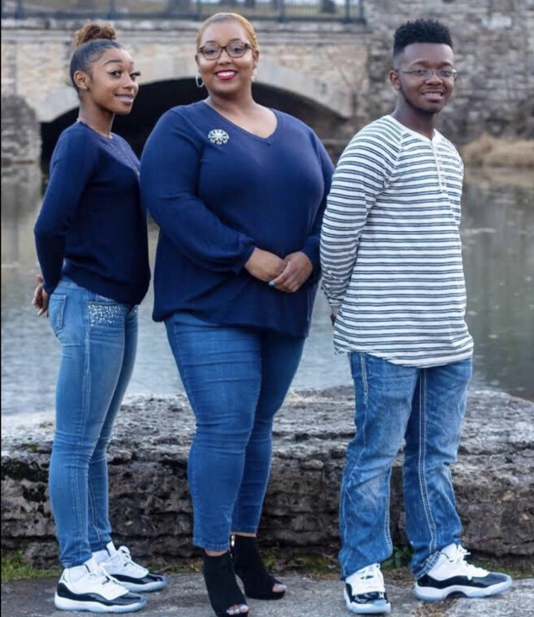 Misha Marshall with her children, Maleah and Jacobi.