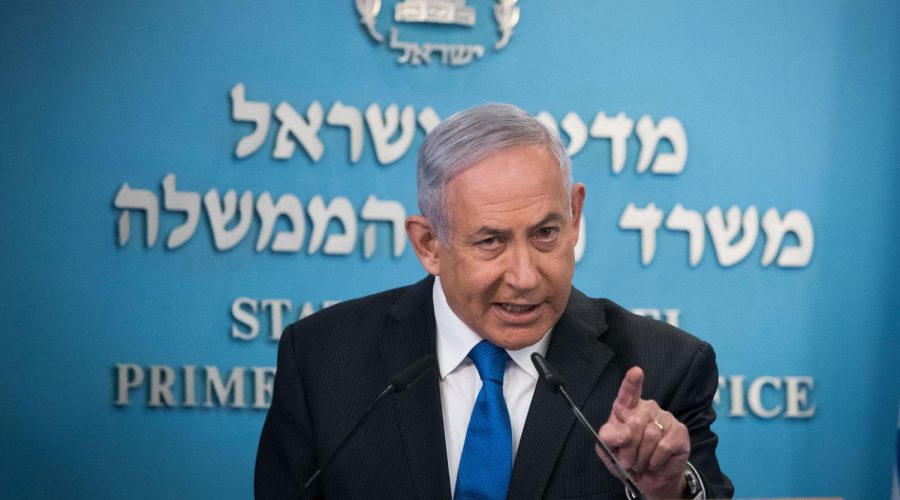 Israeli+Prime+Minister+Benjamin+Netanyahu+speaks+to+the+media+in+Jerusalem%2C+Aug.+13%2C+2020.+%28Yonatan+Sindel%2FFlash90%29