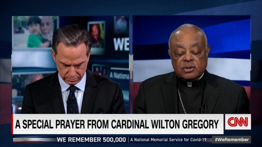 Tapper+prays+on+CNN+with+Cardinal+Wilton+Gregory%2C+the+archbishop+of+Washington%2C+to+mark+the+500%2C000th+COVID+death+in+America%2C+Feb%2C+22%2C+2021.+%28CNN%29