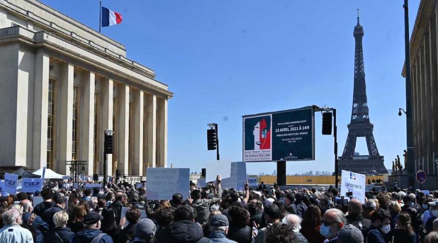 Thousands+protest+the+French+high+courts+ruling+on+the+2017+murder+of+Sarah+Halimi+in+Paris+on+April+25%2C+2021.+%28Cnaan+Liphshiz%29%0A