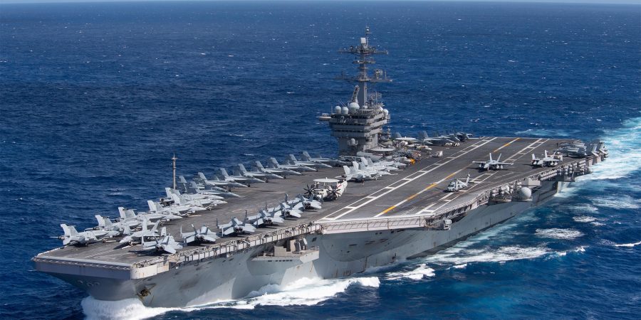The+aircraft+carrier+USS+Theodore+Roosevelt+transits+the+Pacific+Ocean%2C+Jan.+25%2C+2020.+%28U.S.+Navy+photo+by+Mass+Communication+Specialist+Seaman+Kaylianna+Genier%29%0A