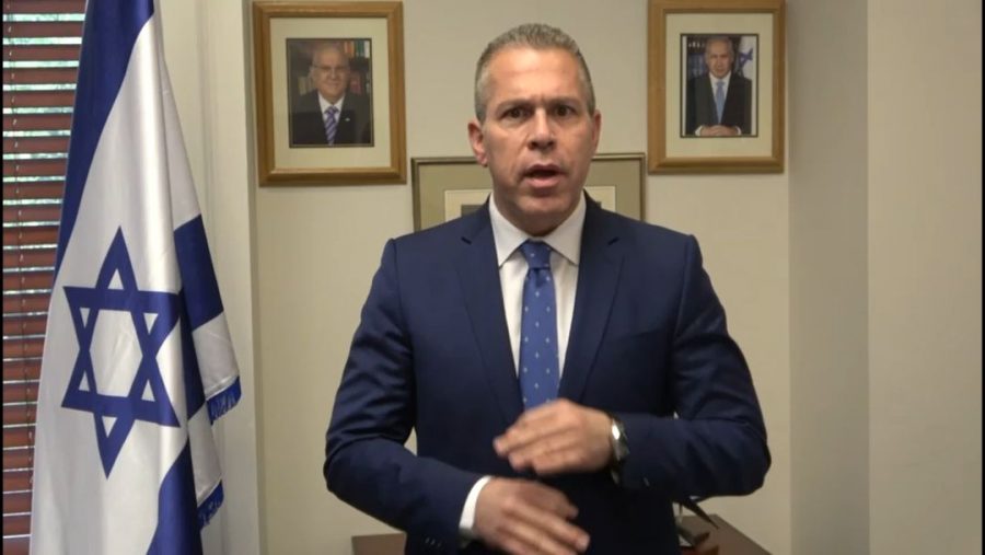 In a video sent to media, Israeli U.N. Ambassador Gilad Erdan explains that he told the Security Council that Israel would not abide by any nuclear deal with Iran that did not end its enrichment altogether, April 22, 2021. (Screenshot)
