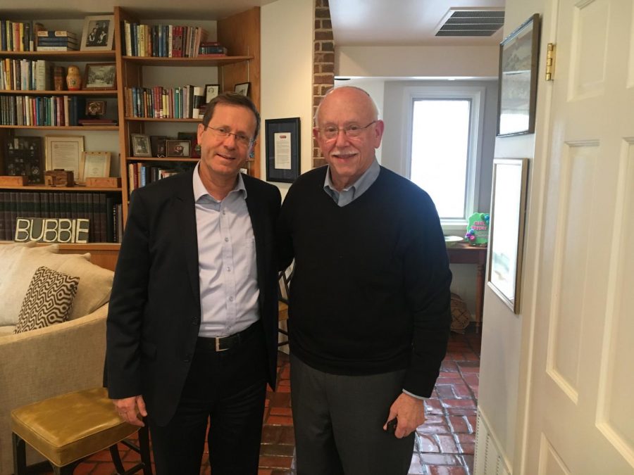 Isaac Herzog and Heschel Raskas at the Raskas home in St Louis in 2019.