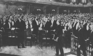 THEODOR HERZL AT THE FIRST ZIONIST CONGRESS 