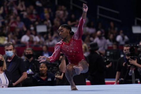 Simone Biles competes on the floor during the U.S. Olympic Team Trials - Gymnastics competition at The Dome at Americas Center. (Grace Hollars-USA TODAY Sports)