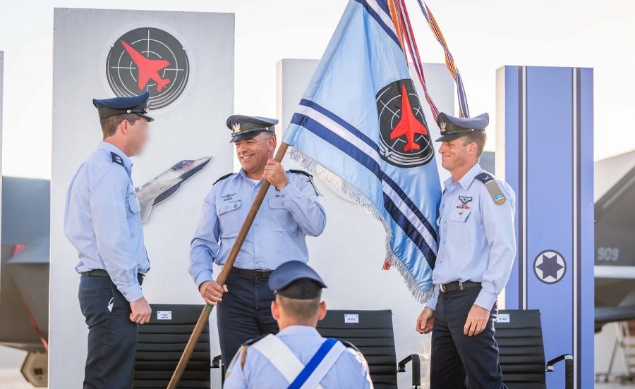 Israeli+Air+Force+Commander+Maj.+Gen.+Amikam+Norkin+%28center%29+at+a+ceremony+marking+the+launch+of+the+117+Squadron%2C+July+1%2C+2021.+Credit%3A+IAF.