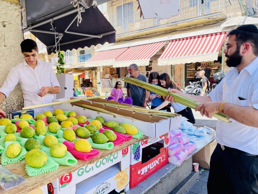 The Machane Yehuda outdoor market in Jerusalem was bustling as Israelis prepared for the upcoming Sukkot holiday on Sept. 20, 2021.