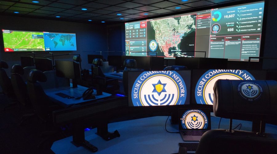 A view of the Secure Community Networks new command center in Chicago. (Courtesy of SCN)