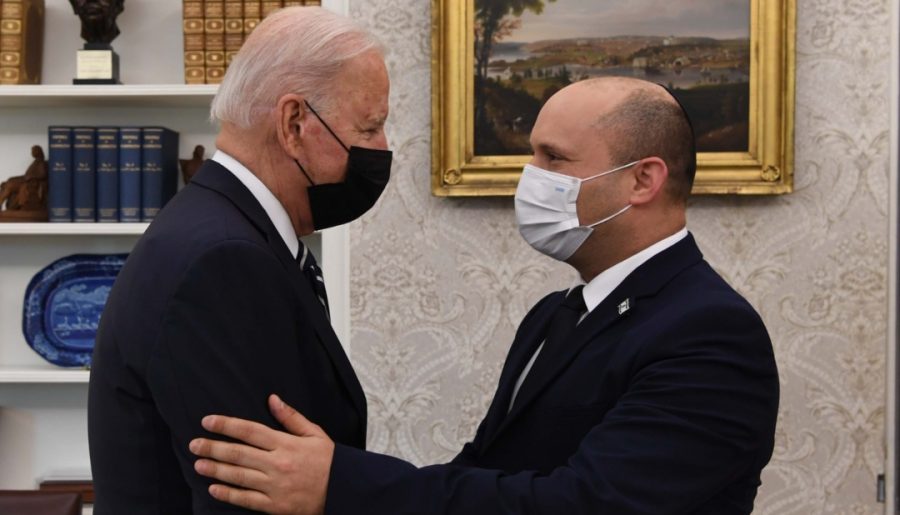 President Joe Biden meets Israeli Prime Minister Naftali Bennett in the White House, Aug. 27, 2021. (Avi Ohayon/Israel Government Press Office)
