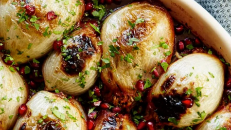 Kosher Recipe Alert: Stuffed onions with ground lamb and pomegranate