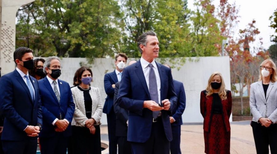 California Gov. Gavin Newsom announced the formation of a Council on Holocaust and Genocide Education at the Museum of Tolerance in Los Angeles. (Governor Newsom's office)