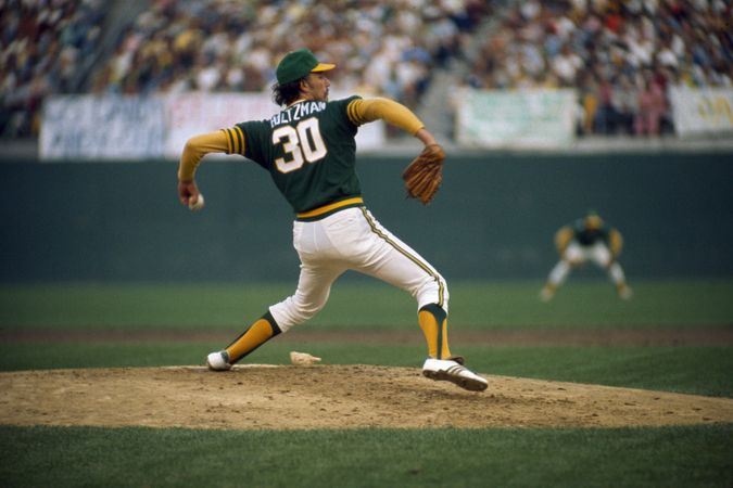Postseason Asset: Ken Holtzman pitched the Oakland A’s to three straight World Championships, winning six games and posting a 2.30 ERA in 13 playoff and World Series appearances from 1972 to 1975. (Getty Images)