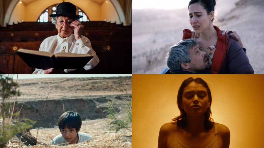 This year’s films with Jewish or Israeli themes at the St. Louis International Film Festival include (clockwise from top left): “I Am Here,” “Ahed’s Knee, We Burn Like This,” and Neighbours.