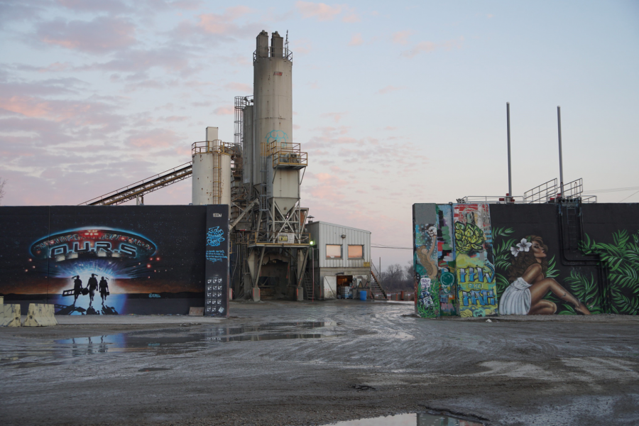 Downtown St. Louis’ concrete floodwalls get fresh artwork each year during Paint Louis, which brings graffiti and street artists to the city each year. The scene above was captured in November 2018. (Bill Motchan)