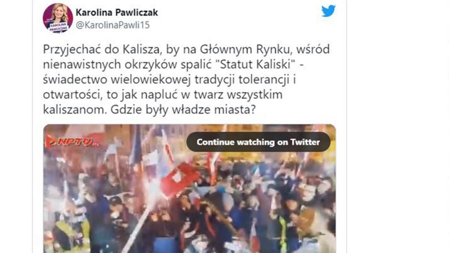 ‘Death to Jews,’ Polish radicals shout while burning Jewish book at a nationalist rally