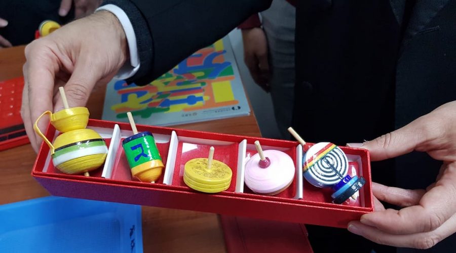 Traditional Japanese candles and tops get a Hanukkah spin in Kyoto