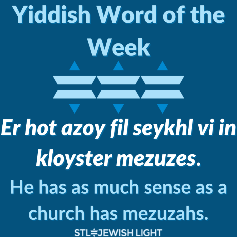 Yiddish word(s) of the day "He has as much sense...." St. Louis