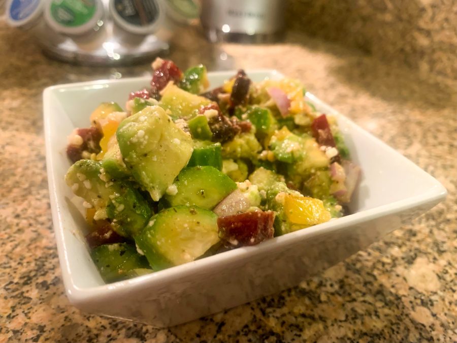 In addition to beets, this salad recipe includes avocado, feta cheese, cucumber and banana peppers. Photo: Katie Silver 
