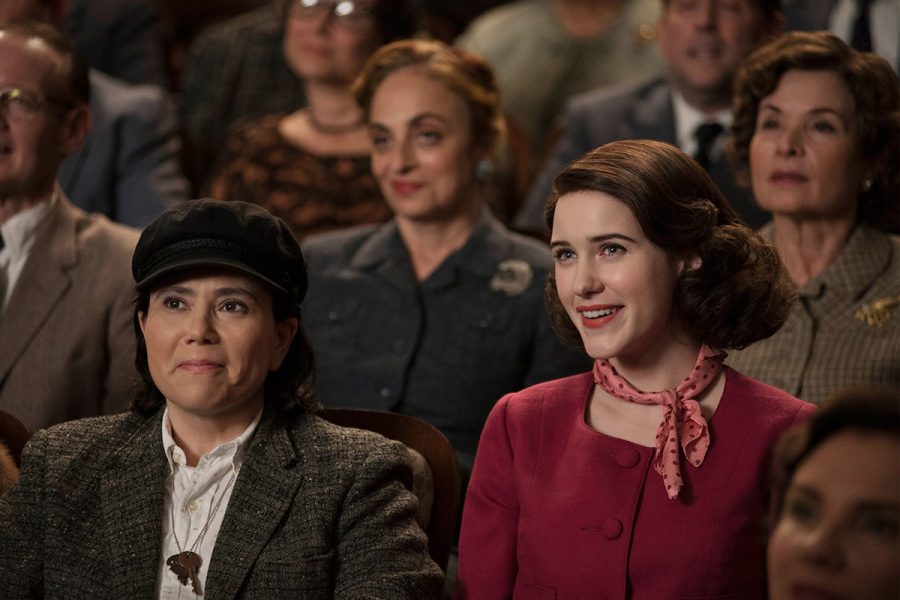 Alex Borstein (left) and Rachel Brosnahan in ‘The Marvelous Mrs. Maisel.’  Photo: Amazon Prime