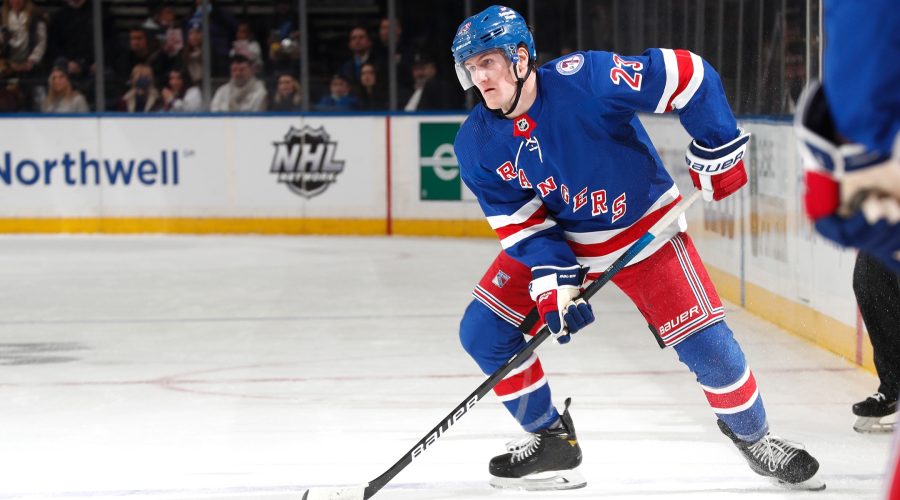 Adam Fox of the New York Rangers skates at Madison Square Garden in New York City, Jan. 24, 2022. (Jared Silber/NHLI via Getty Images)