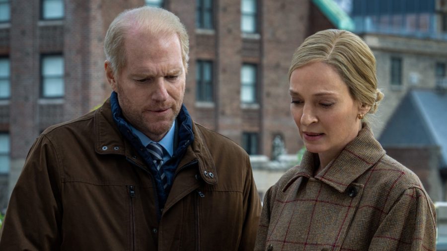 Noah Emmerich and Uma Thurman in the new Apple TV+ series ‘Suspicion.’  Photo: Apple TV+